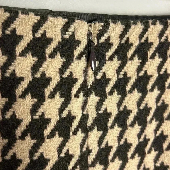 Talbots Brown Tan Houndstooth Skirt Size 14 Plus Career Work Business Office - Picture 7 of 11